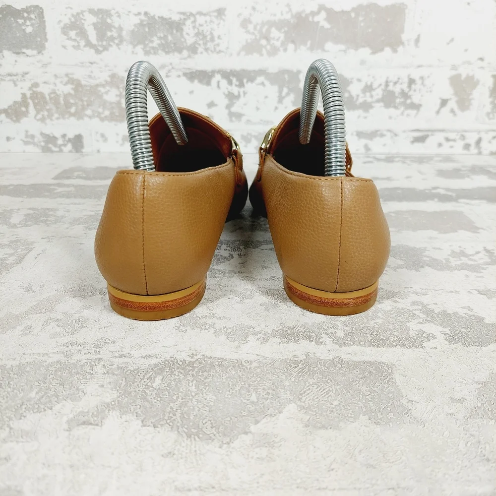 NEW Linea Paolo Mabel Tan Faux Leather Pointed Toe Loafers M728